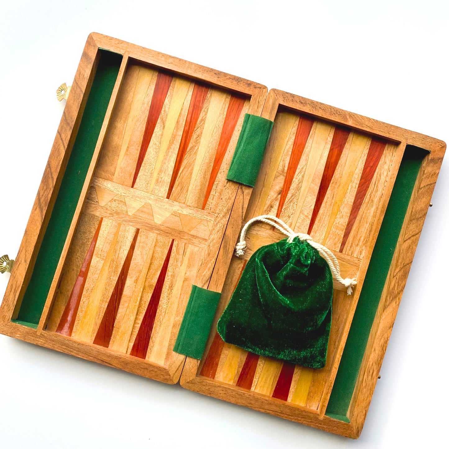 Backgammon Board Game Travel Wooden Set, Portable Handcrafted Strategy Game - Aksa Home Decor
