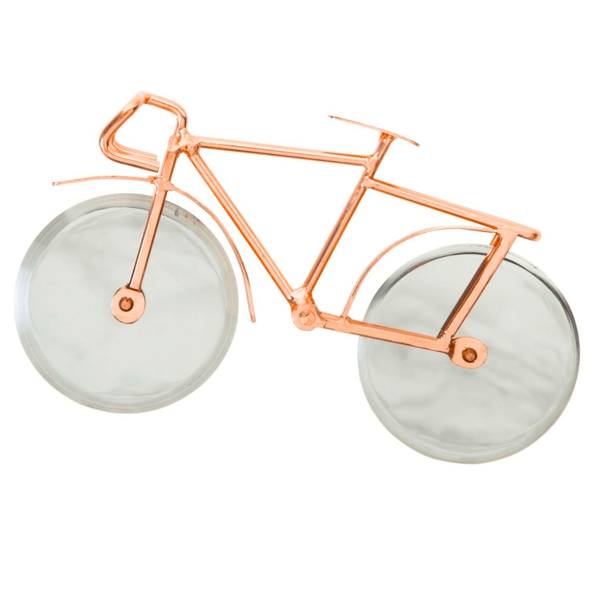 Bicycle Pizza Cutter, Stainless Steel Rose Gold, Handmade Novelty Kitchenware - Aksa Home Decor