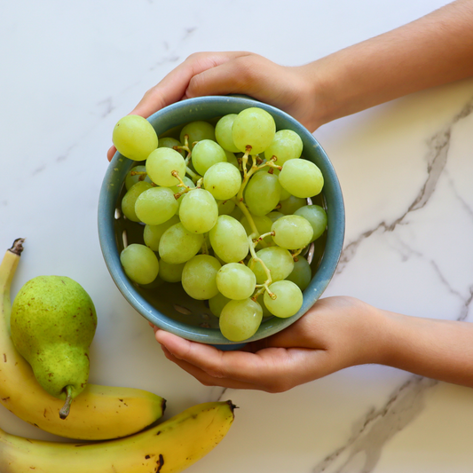 Ceramic Colander Bowl with Removable Drip Tray - Blue & White - Aksa Home Decor