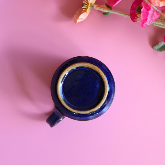 Artisan Blue Ceramic Coffee Mug - Handmade 16 oz Tea Cup - Fair Trade Sustainable Home Decor - Aksa Home Decor