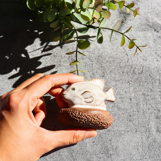 Fish Ceramic Foot Scrubber - Pedicure Exfoliator Tool - Aksa Home Decor