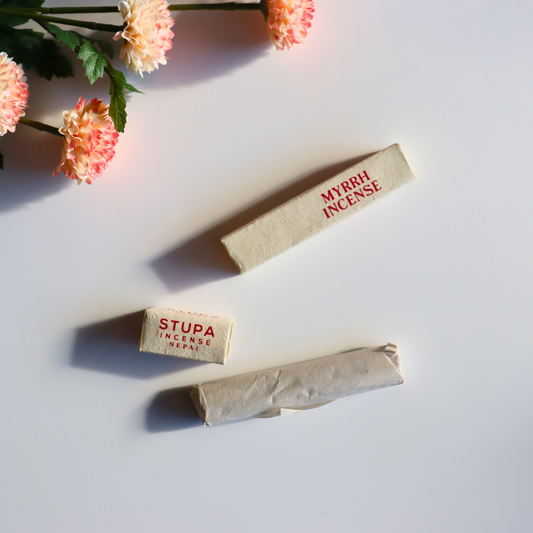 Handmade Myrrh Incense Sticks – Fair Trade, Crafted in Nepal (Pack of 15) - Aksa Home Decor
