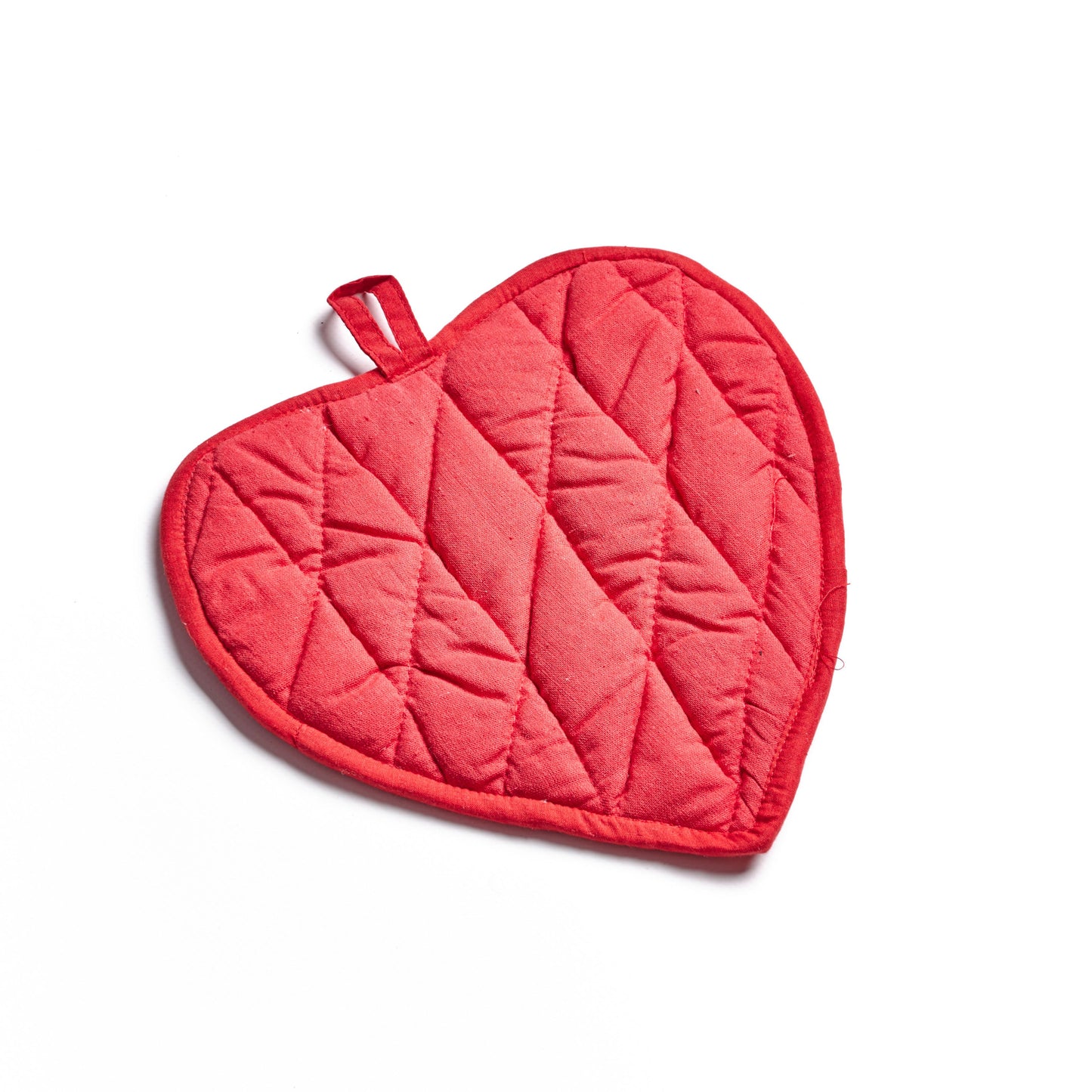 Heart Pot Holder, Handwoven Cotton Oven Mitt, Kitchen Accessory - Aksa Home Decor