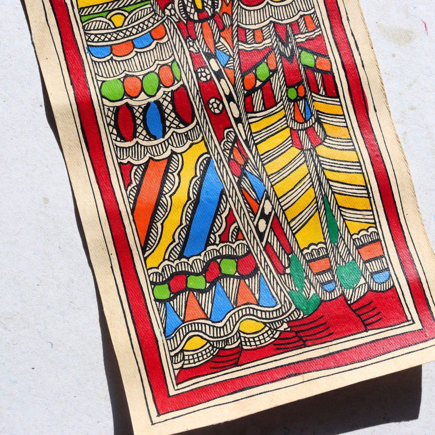 Indian Madhubani Painting - Krishna, Hand Sketch, Artwork, Assorted - Aksa Home Decor