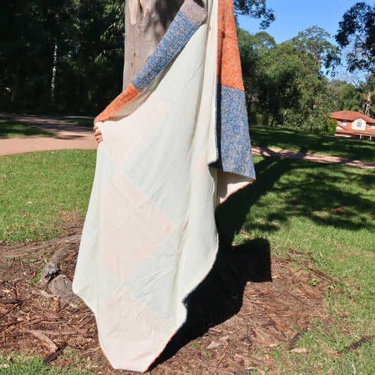 Plaid Wool Throw, Handknitted Winter Blanket - Aksa Home Decor