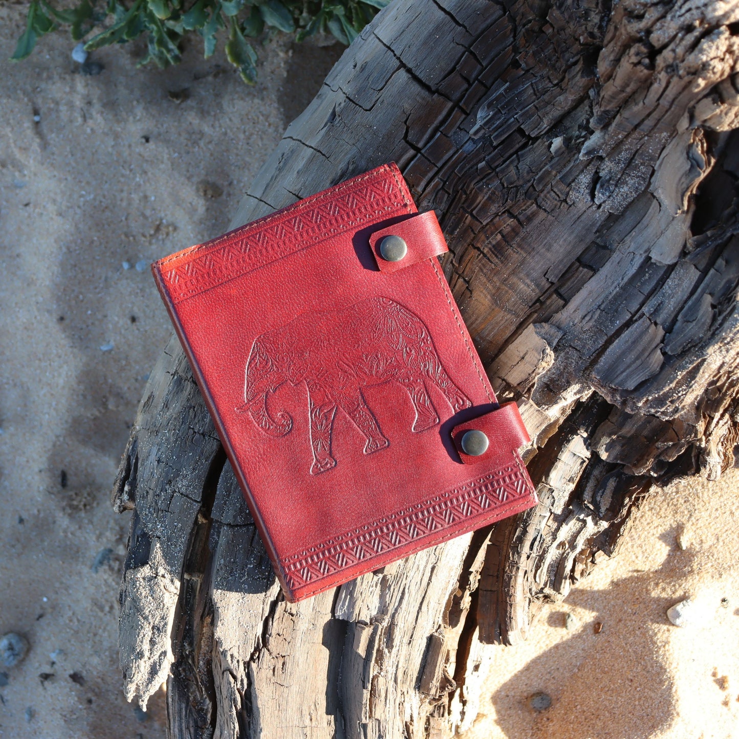 Sustainable Leather Journal Elephant Diary, Tree free paper 96 Pages - Aksa Home Decor