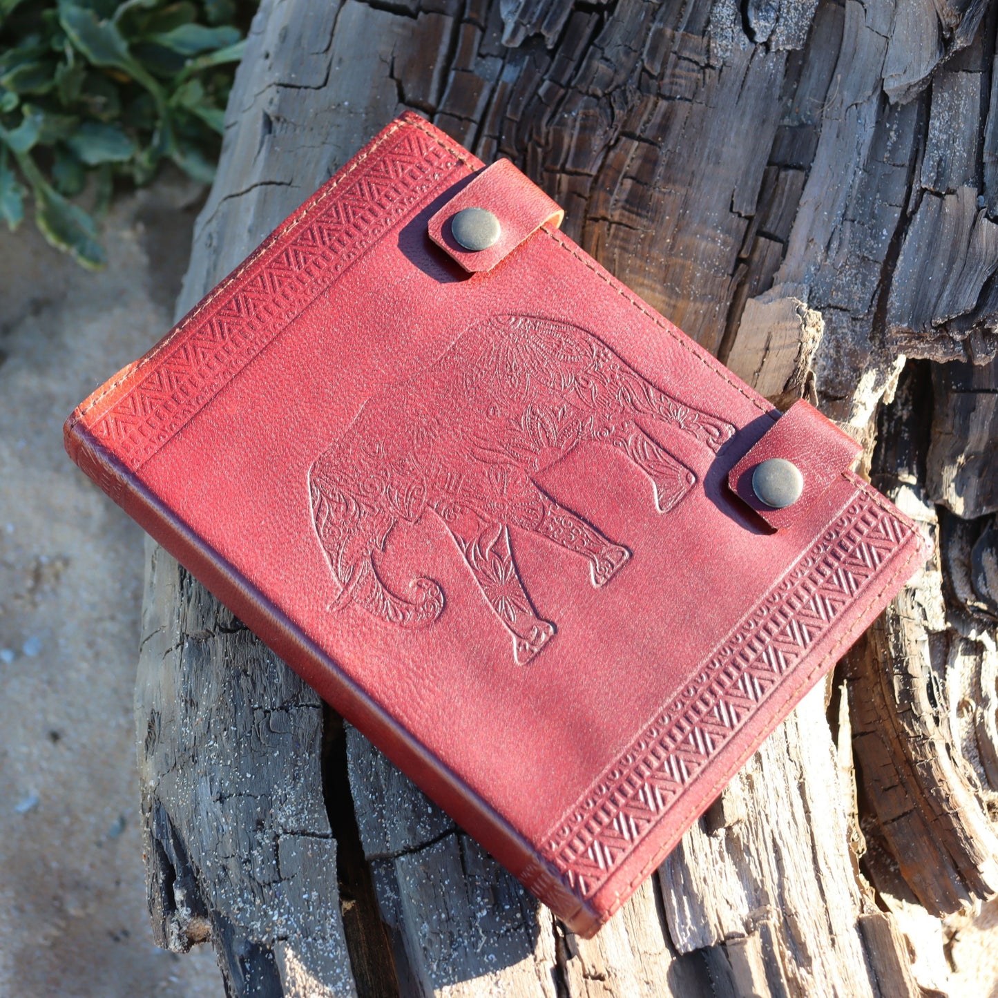 Sustainable Leather Journal Elephant Diary, Tree free paper 96 Pages - Aksa Home Decor