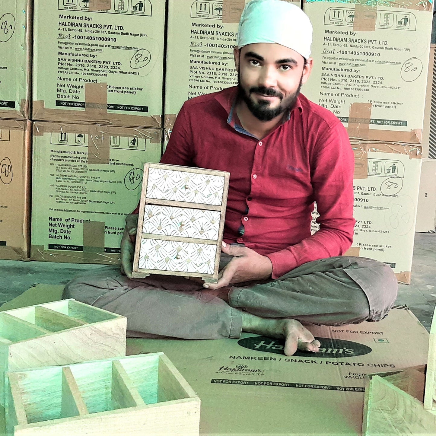 Handmade Jewellery Organiser, Tabletop Storage Box, Tiered/Drawers Trinket Case - Aksa Home Decor