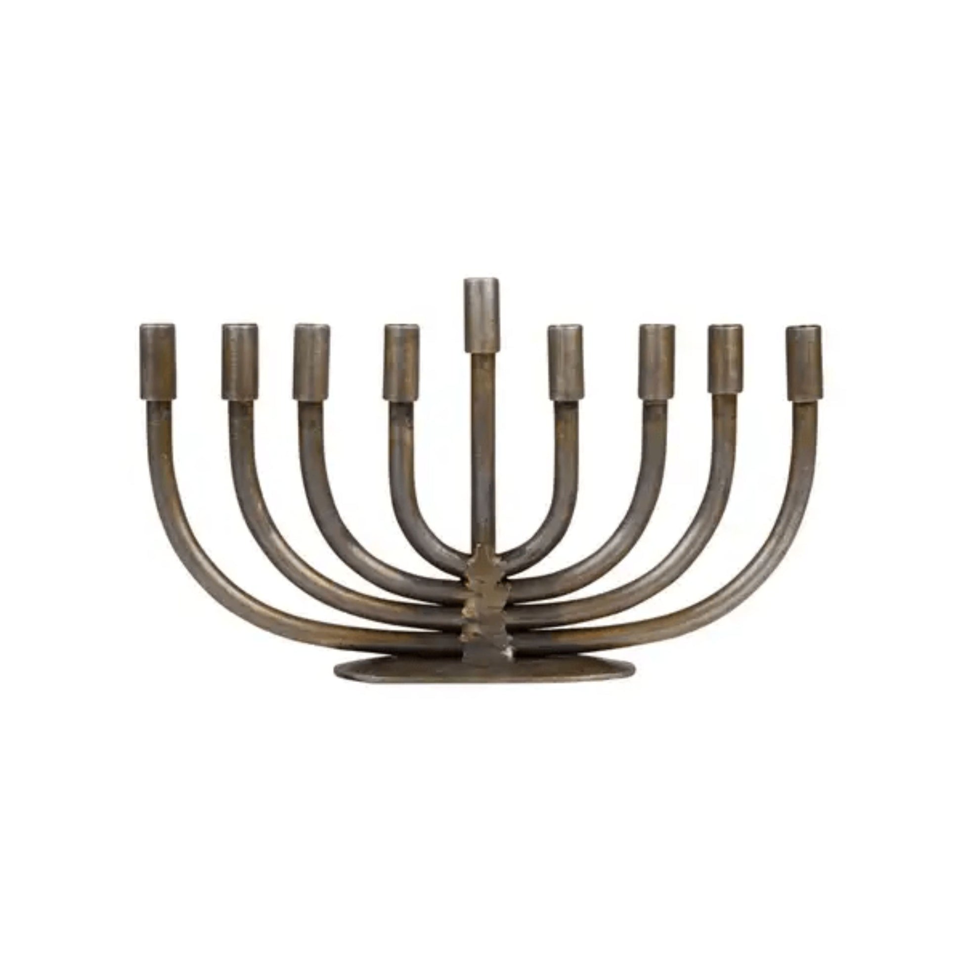 Wrought Iron Menorah Hanukkah Candle Holder - Handcrafted - Aksa Home Decor