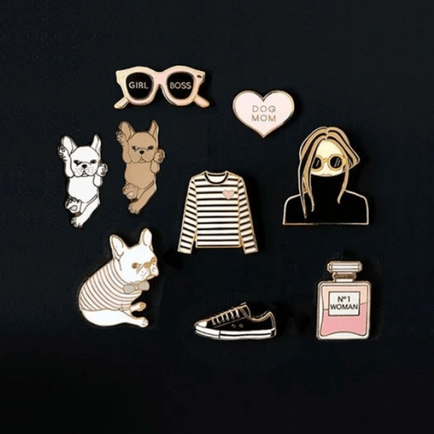 Dog Mom Pink Heart Enamel Brooch - Pet Parent Jewelry, Lapel, Pin Badge - Aksa Home Decor