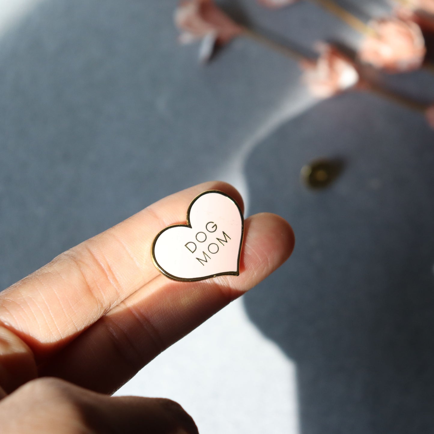 Dog Mom Pink Heart Enamel Brooch - Pet Parent Jewelry, Lapel, Pin Badge - Aksa Home Decor
