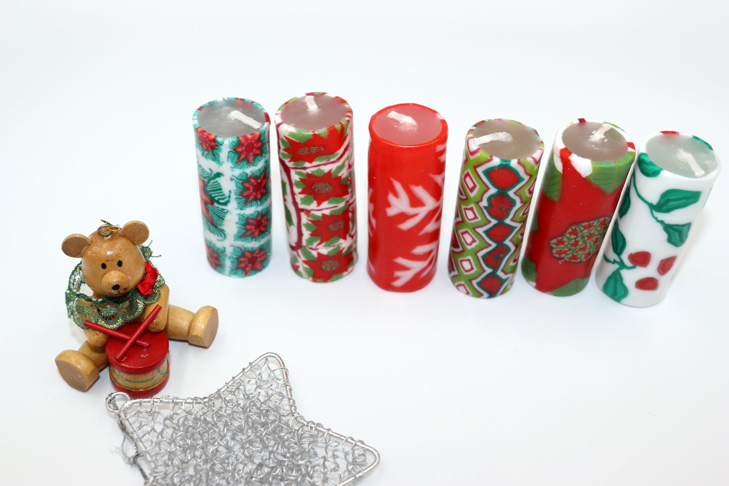 Christmas Unscented Dinner Candles - Set of 6