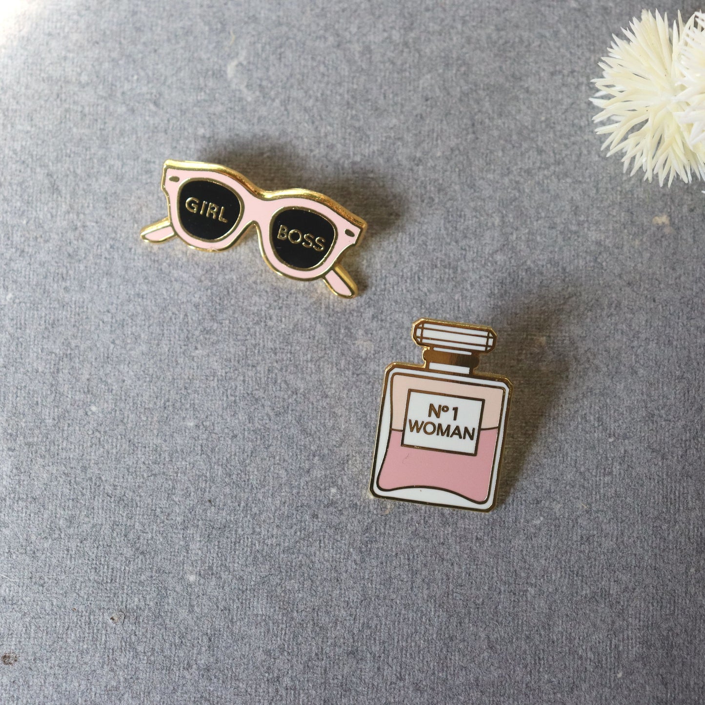 Pink Girl Boss Brooch - Enamel Jewelry, Lapel, Pin, Badge, Charm, Uplifting, Empowering gift - Aksa Home Decor