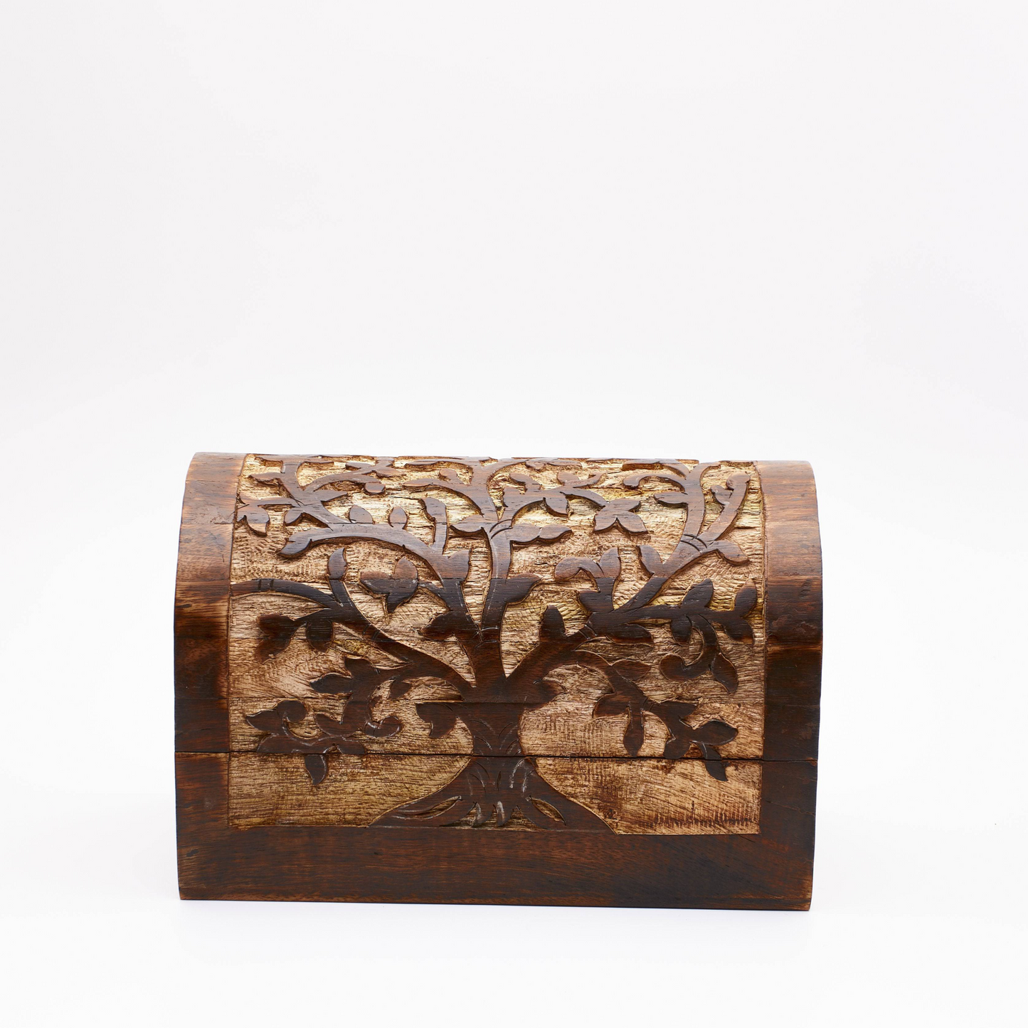 Tree of Life Wood Treasure Chest - Vintage, Keepsake, Jewellery Storage, Holder - Aksa Home Decor