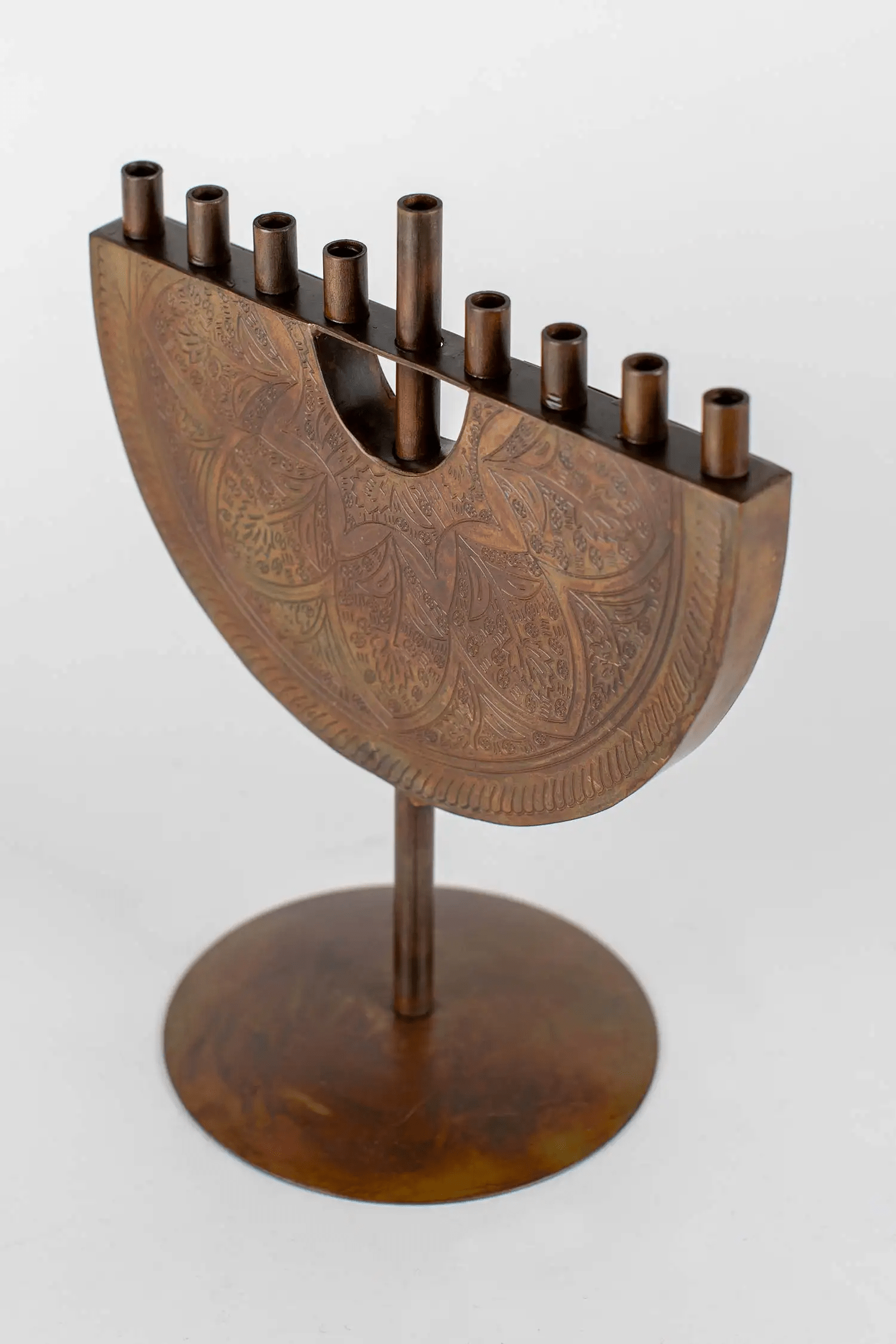 Antiqued Iron Menorah Hanukkah - Aksa