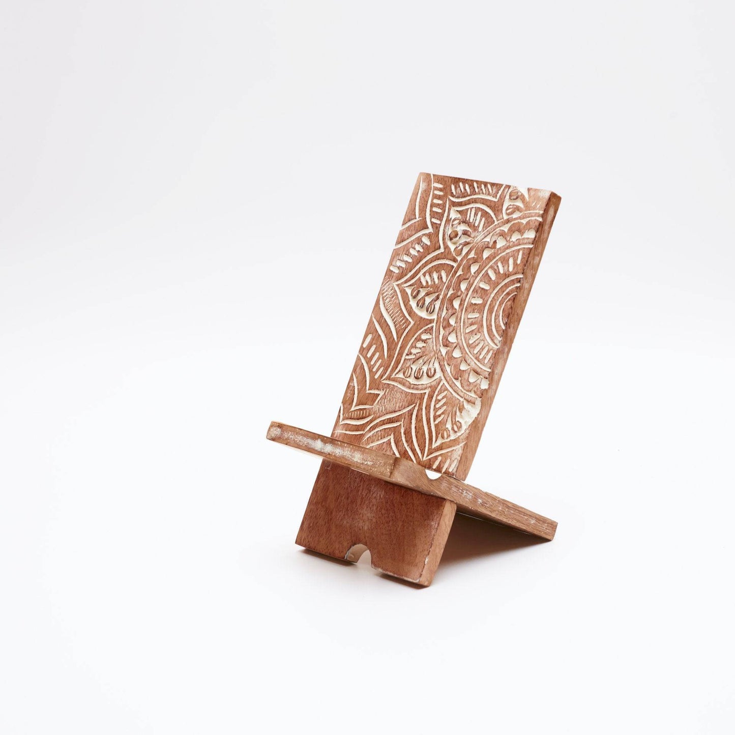 Mandala Smart Phone Dock Stand - Whitewashed, 21 cm - Aksa