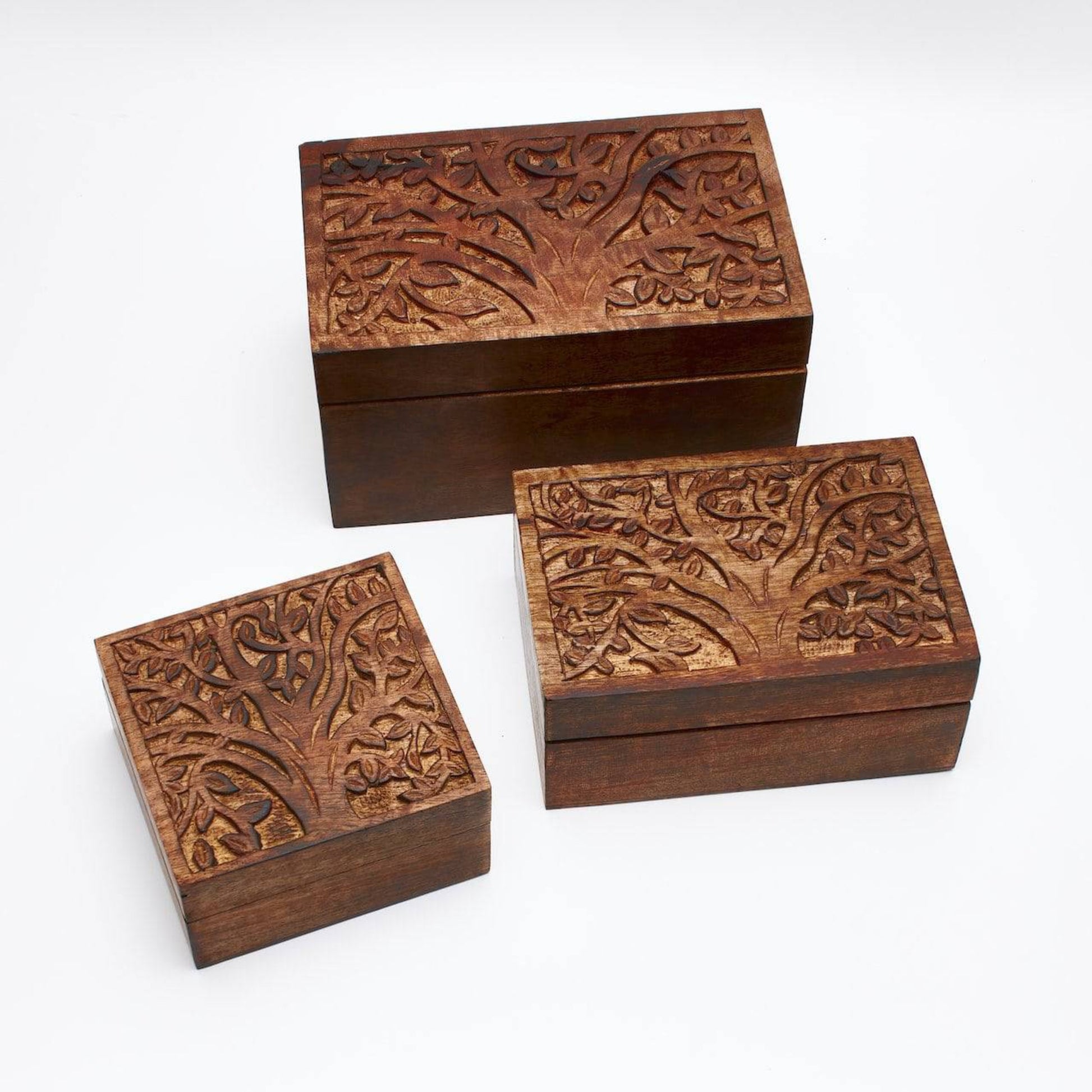 Medium Tree of Life Wood Jewellery Box - Rectangle - Aksa