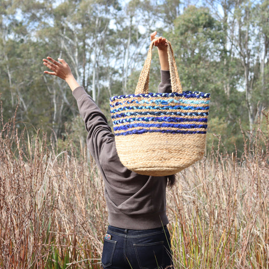 From Waste to Wonder: The Story of the Blue Cloth & Jute Tote Bag