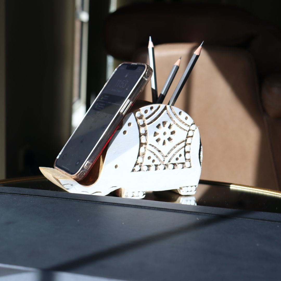 Elevate Your Workspace with a Wooden Phone Dock