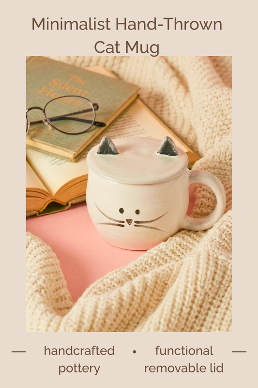 Handcrafted Cat Mug with Lid: Perfect Gift for Cat Lovers