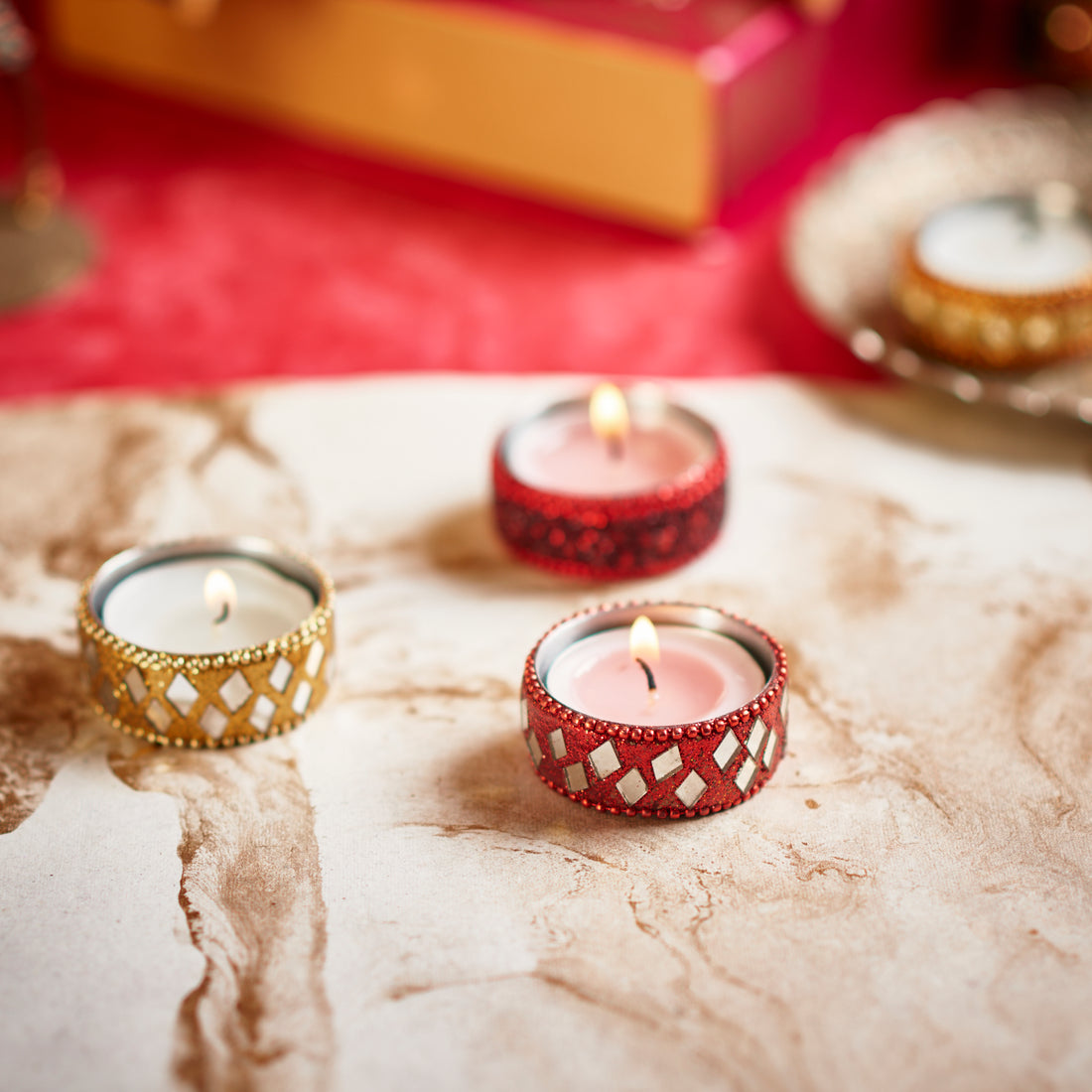 Illuminate Your Space with Vibrant Handmade Diyas - The Perfect Decorative Tea Light Holders for Any Occasion!