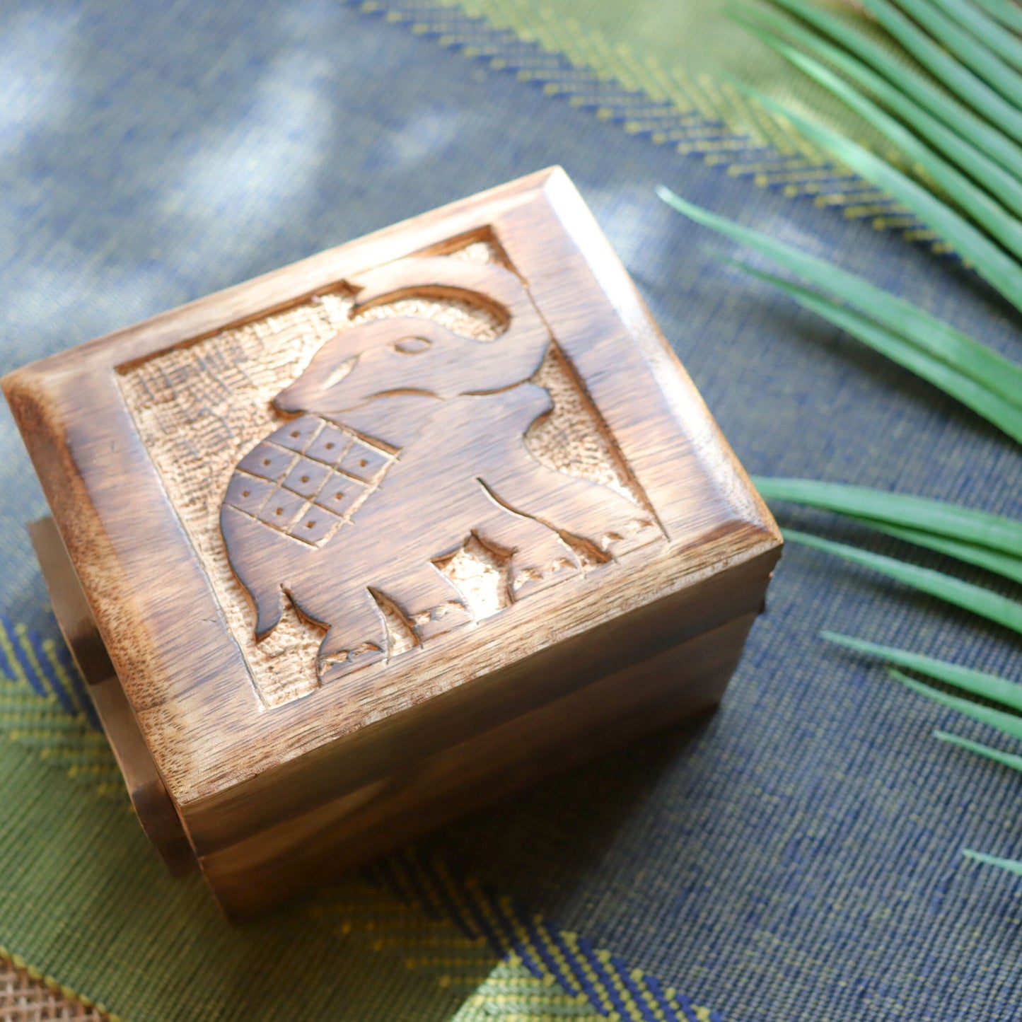 3 Drawer Folding Jewellery Box, Handmade Elephant Keepsake Organiser - Aksa Home Decor 