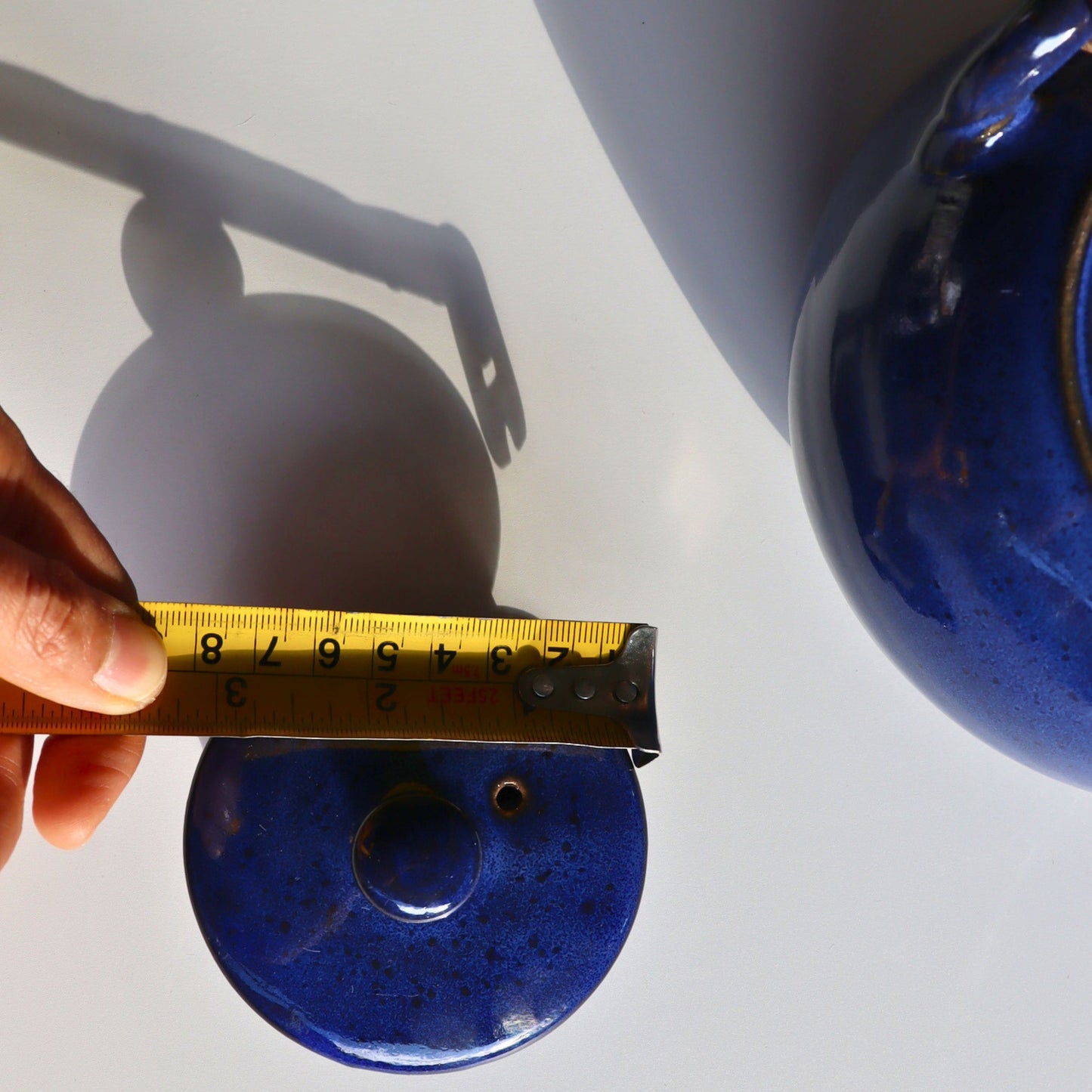 Artisan Blue Ceramic Teapot, 1L | Ethically Handmade & Fair Trade - Aksa Home Decor 