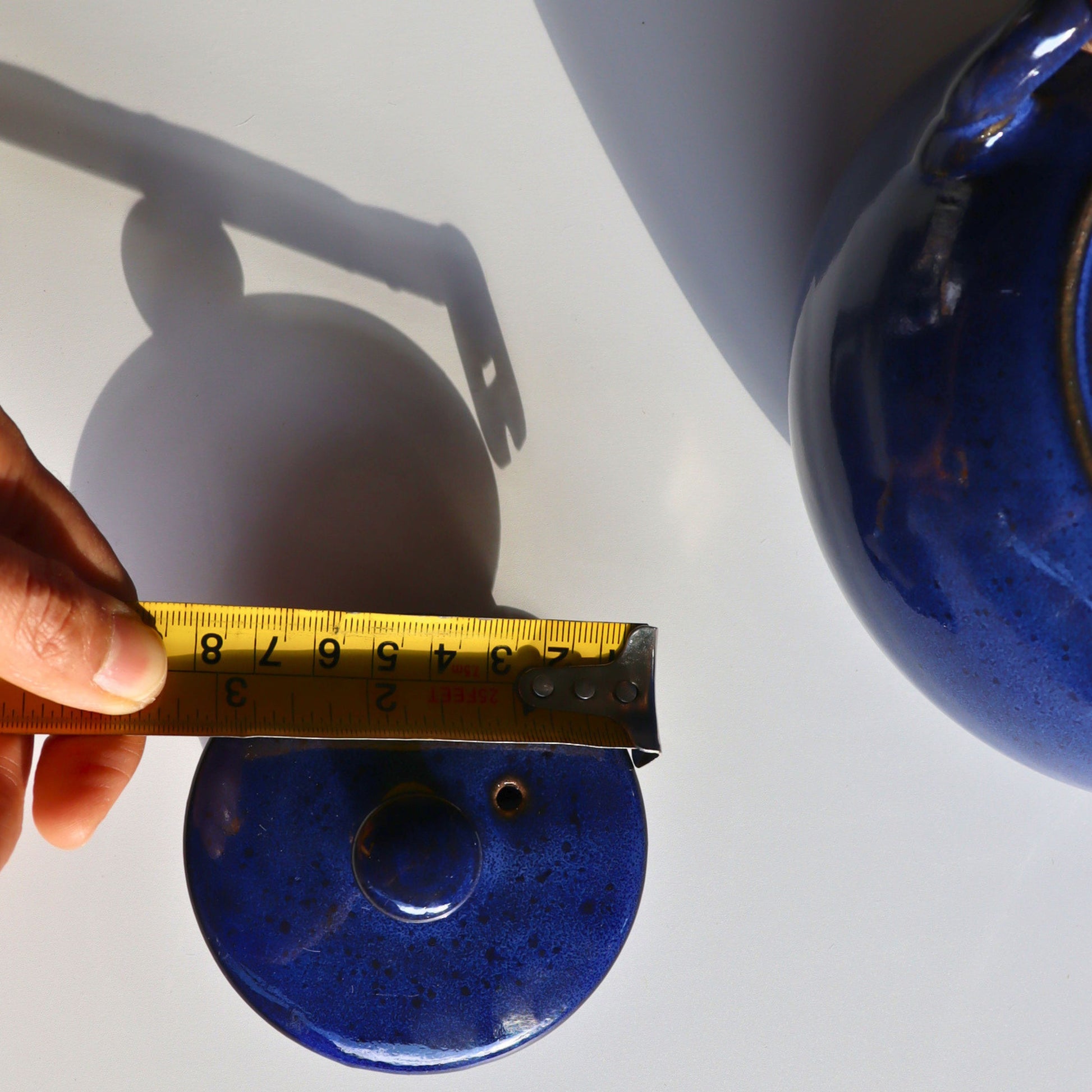 Artisan Blue Ceramic Teapot, 1L | Ethically Handmade & Fair Trade - Aksa Home Decor 