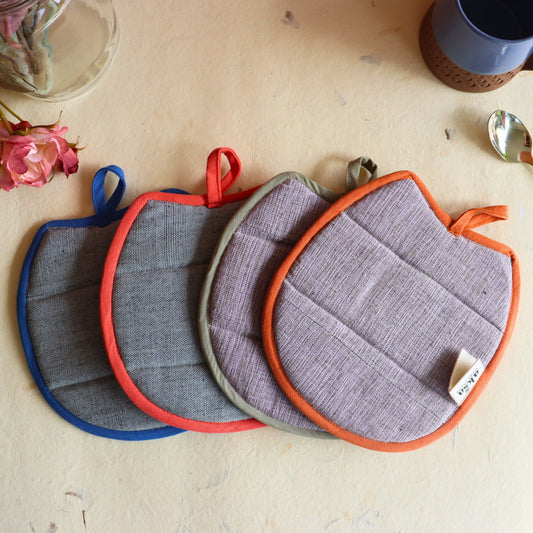 Assorted Colors Boho Cotton Cat Trivet | Handwoven Fair Trade Hot Pot Holder - Aksa Home Decor 