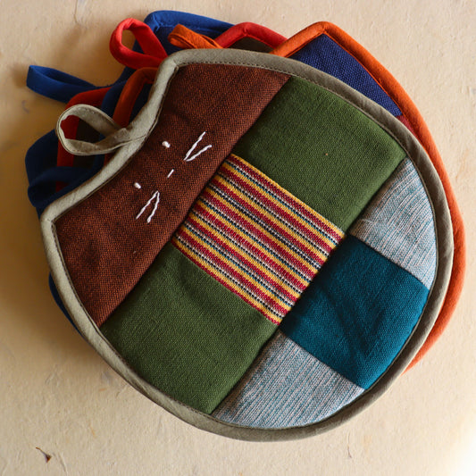 Assorted Colors Boho Cotton Cat Trivet | Handwoven Fair Trade Hot Pot Holder - Aksa Home Decor 