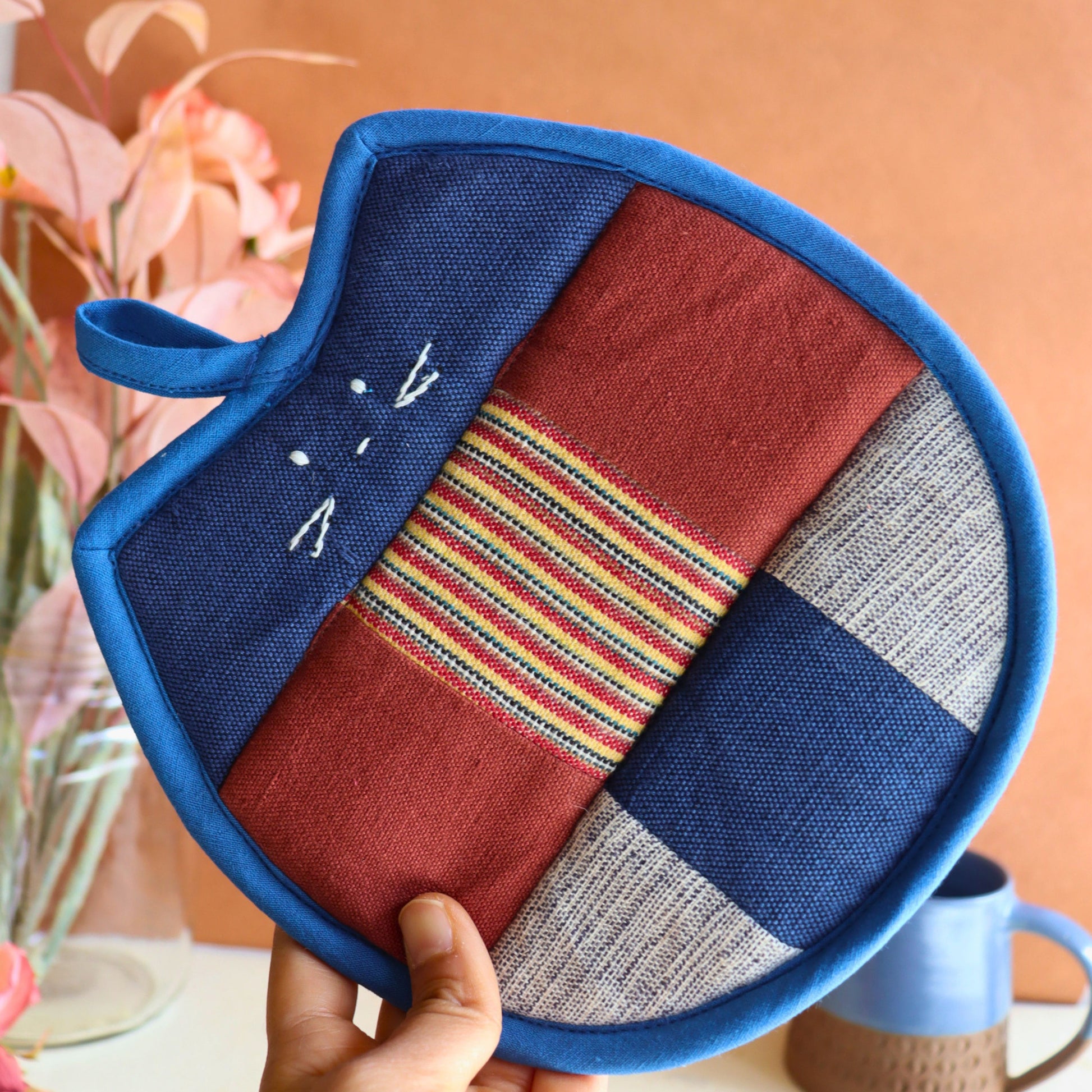 Assorted Colors Boho Cotton Cat Trivet | Handwoven Fair Trade Hot Pot Holder - Aksa Home Decor 