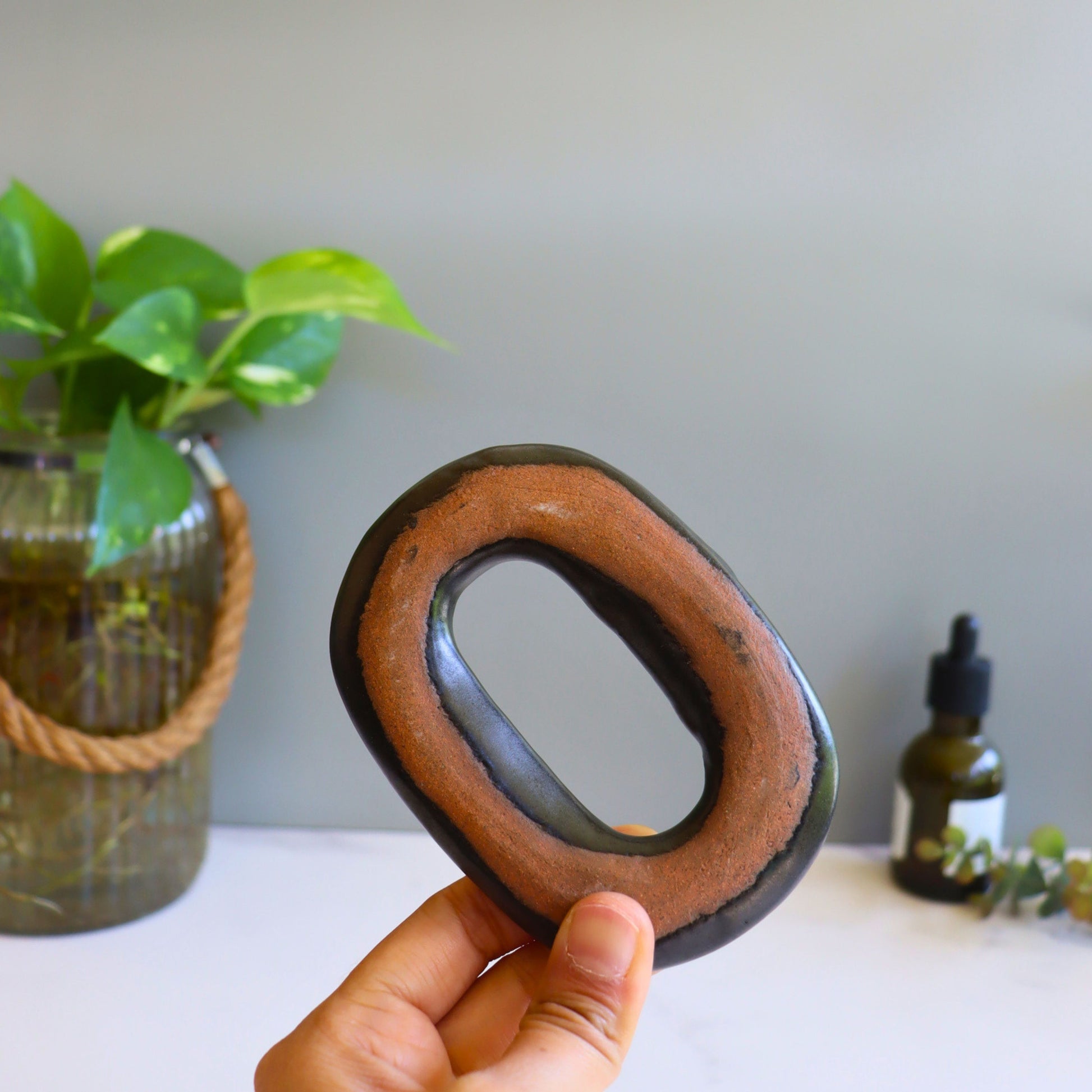 Black Ceramic Soap Dish - Handmade - Aksa Home Decor 