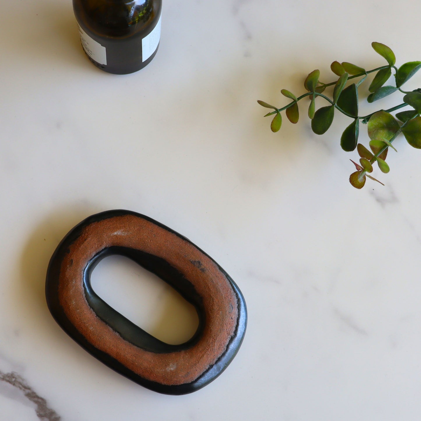 Black Ceramic Soap Dish - Handmade - Aksa Home Decor 