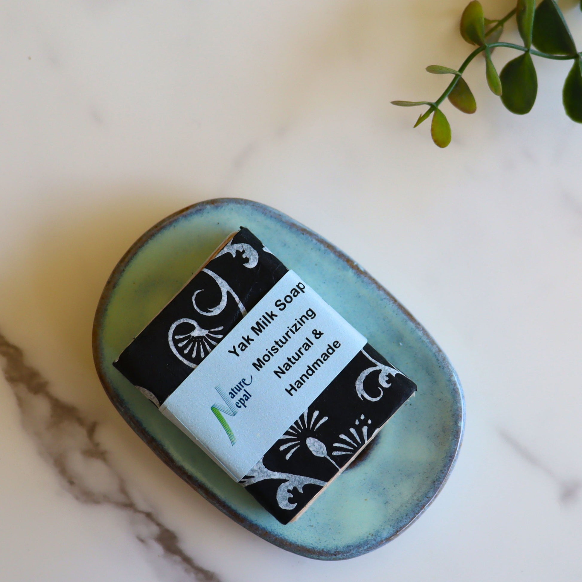 Blue Ceramic Soap Dish - Handmade - Aksa Home Decor 