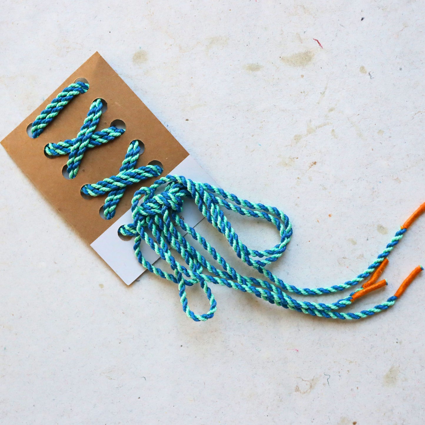 Fashion Shoelaces Blue with Orange Aglet, Men's Shoe laces Coloured - Aksa Home Decor 