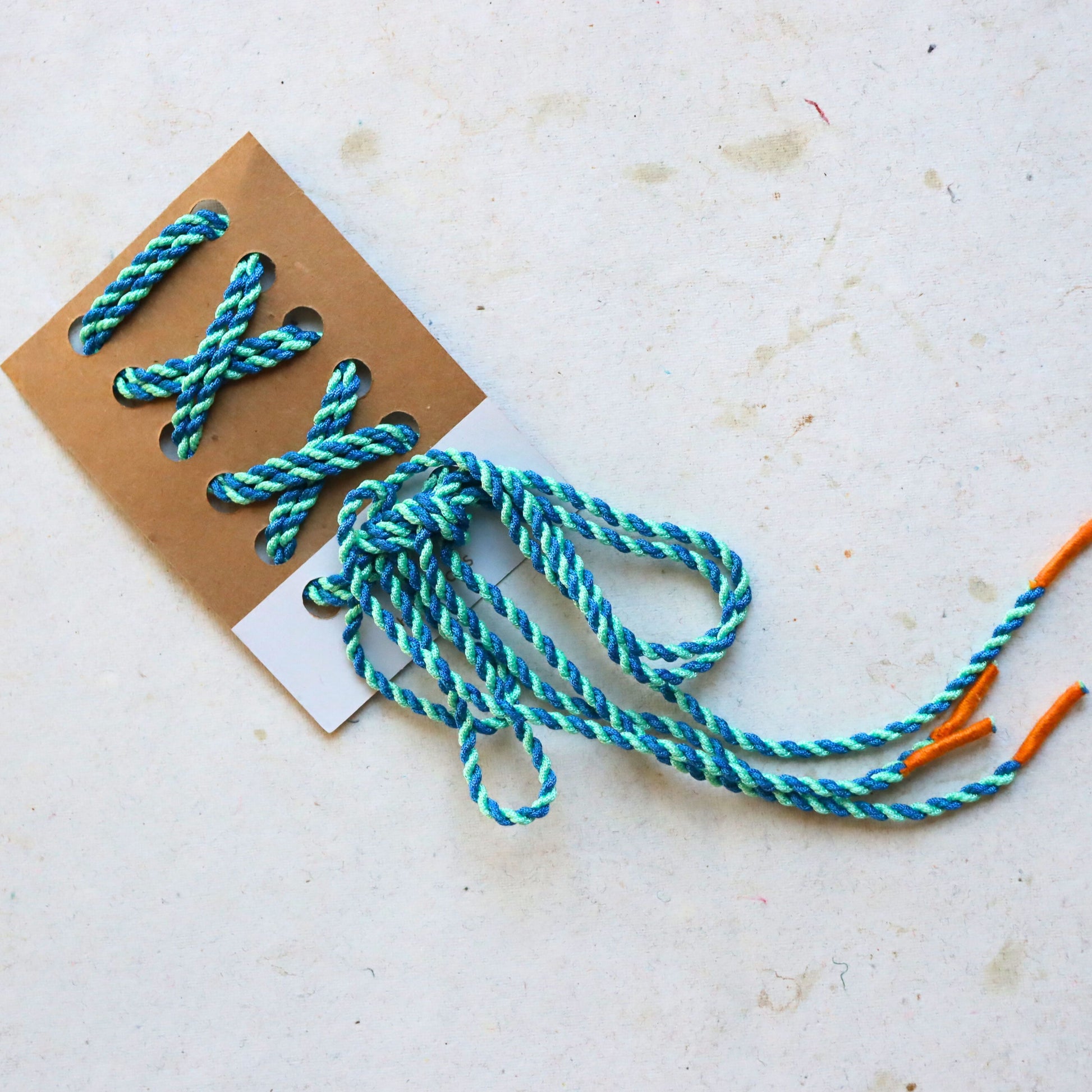 Fashion Shoelaces Blue with Orange Aglet, Men's Shoe laces Coloured - Aksa Home Decor 