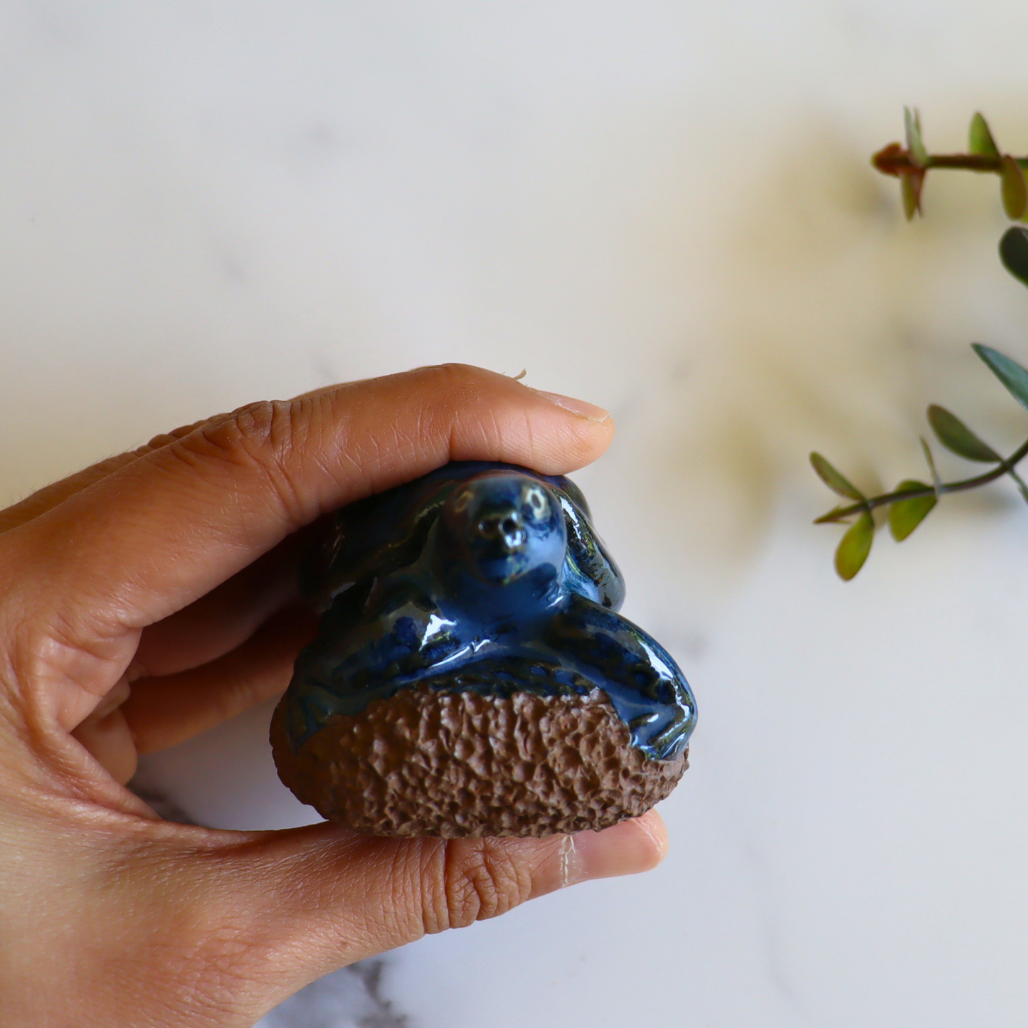 Blue Turtle Ceramic Foot Scrubber - Pedicure Exfoliator Tool - Aksa Home Decor 