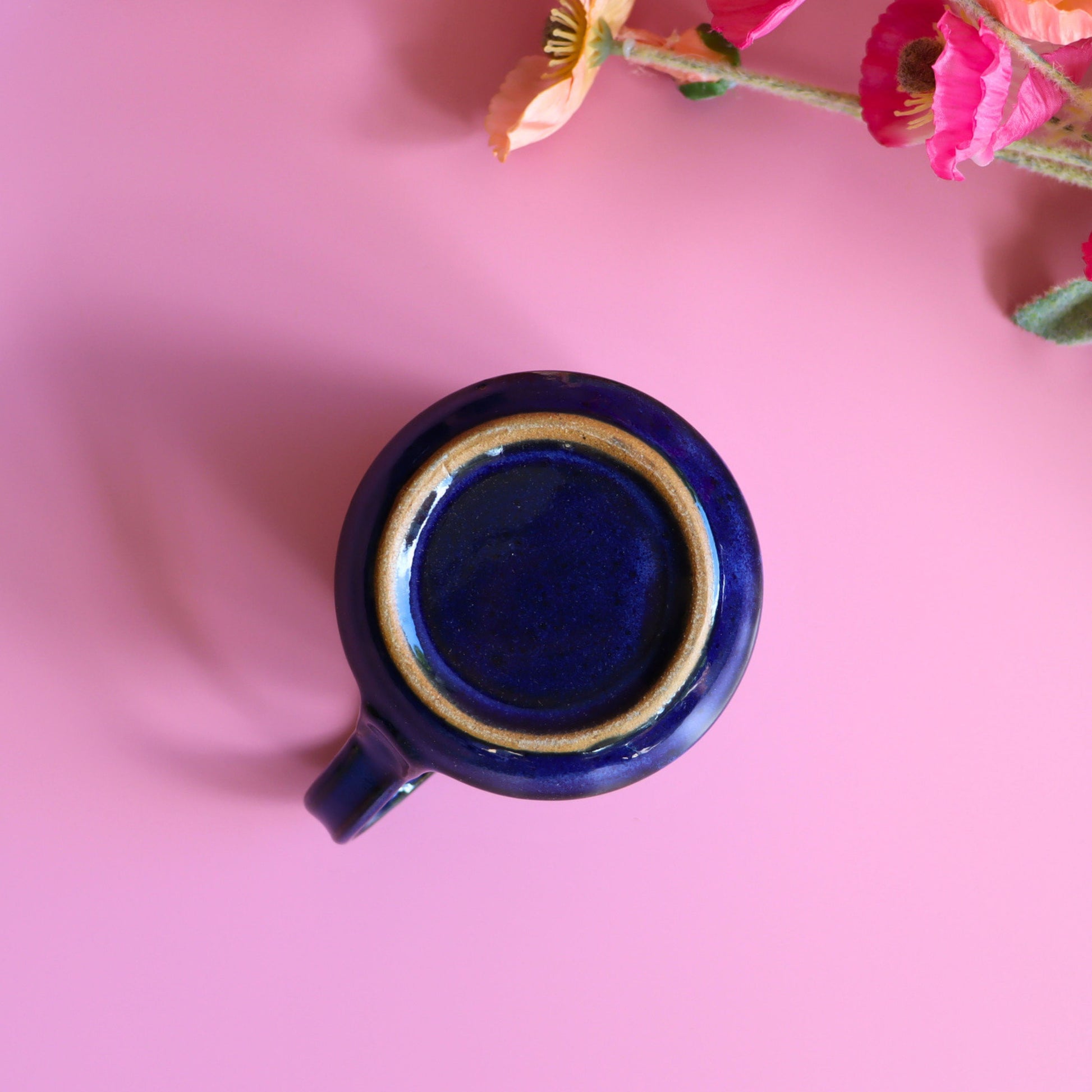 Artisan Blue Ceramic Coffee Mug - Handmade 16 oz Tea Cup - Fair Trade Sustainable Home Decor - Aksa Home Decor 