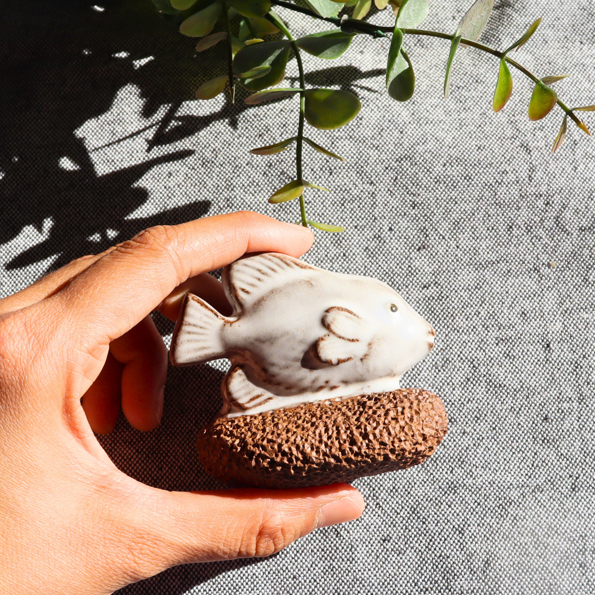 Fish Ceramic Foot Scrubber - Pedicure Exfoliator Tool - Aksa Home Decor 