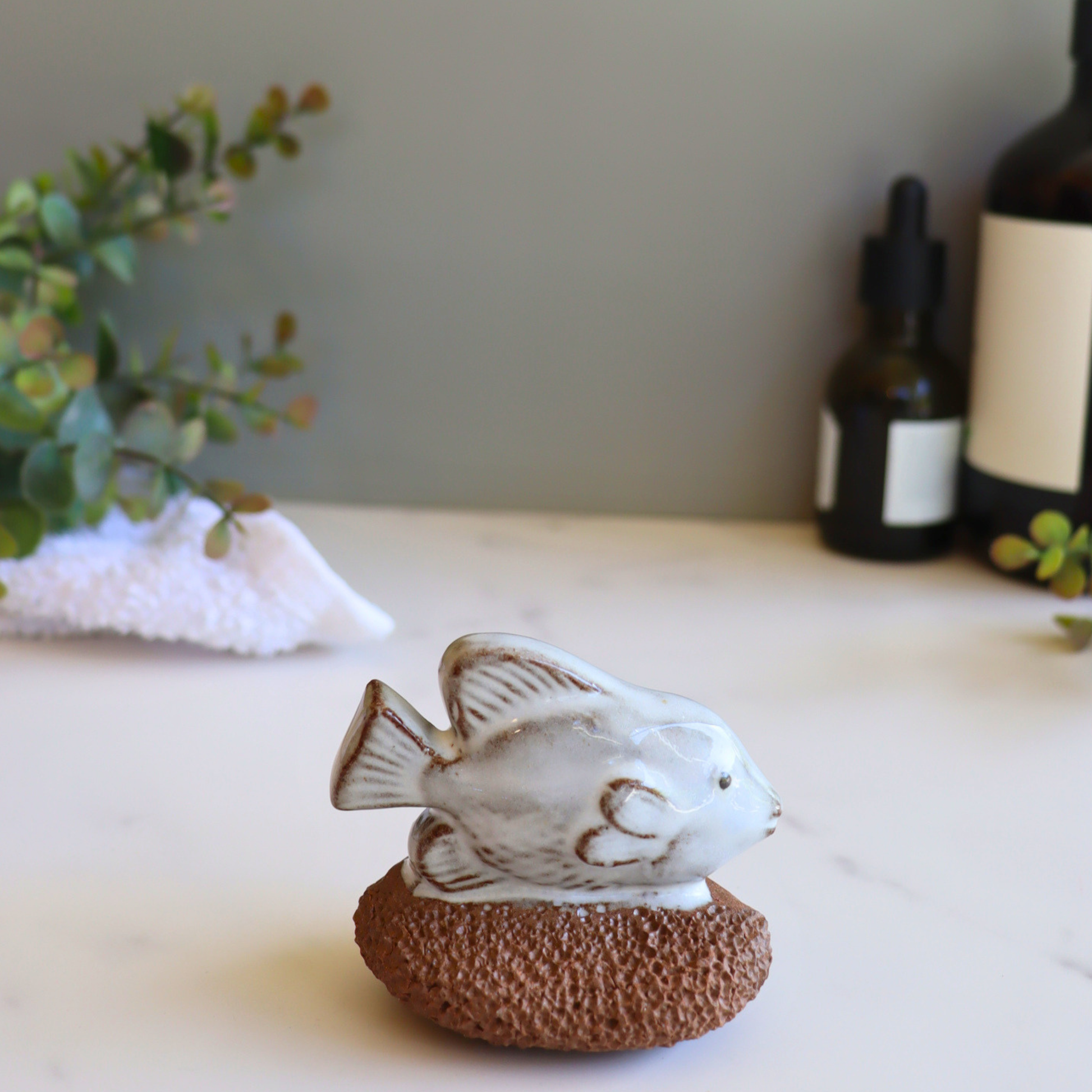 Fish Ceramic Foot Scrubber - Pedicure Exfoliator Tool - Aksa Home Decor 
