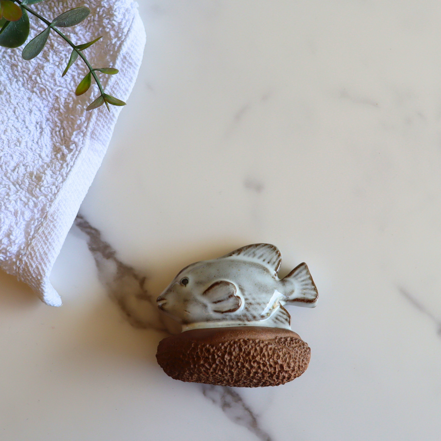 Fish Ceramic Foot Scrubber - Pedicure Exfoliator Tool - Aksa Home Decor 