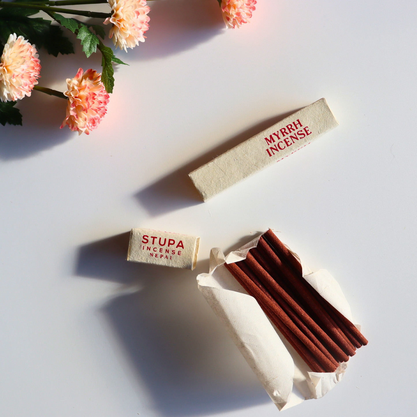Handmade Myrrh Incense Sticks – Fair Trade, Crafted in Nepal (Pack of 15) - Aksa Home Decor 