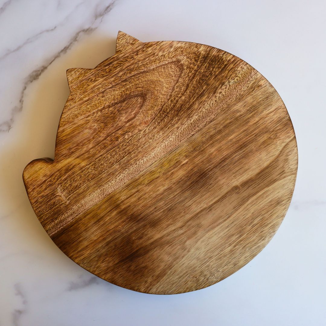 Mango Wood Chopping, Cheese & Charcuterie Bread Board - Winking Cat