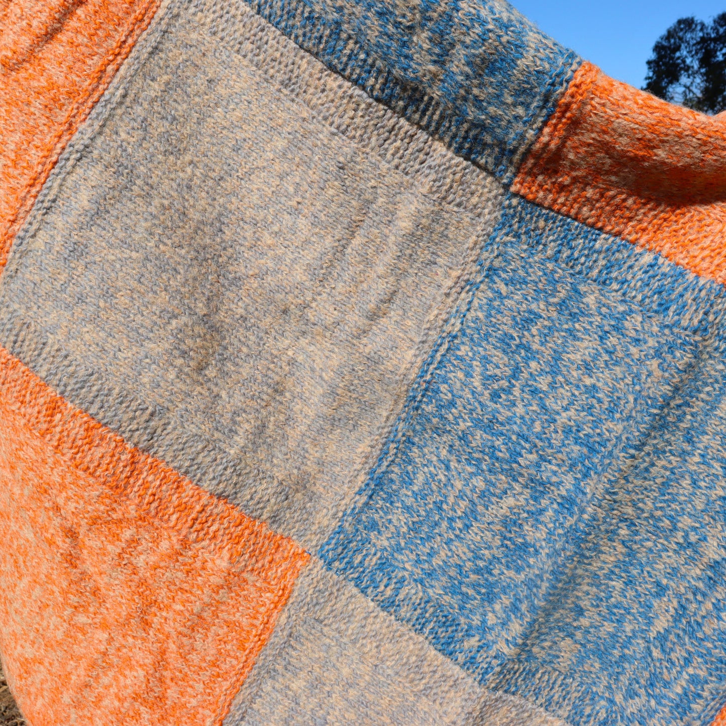 Plaid Wool Throw, Handknitted Winter Blanket - Aksa Home Decor 
