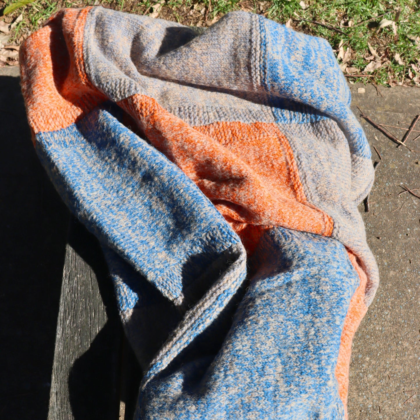 Plaid Wool Throw, Handknitted Winter Blanket - Aksa Home Decor 