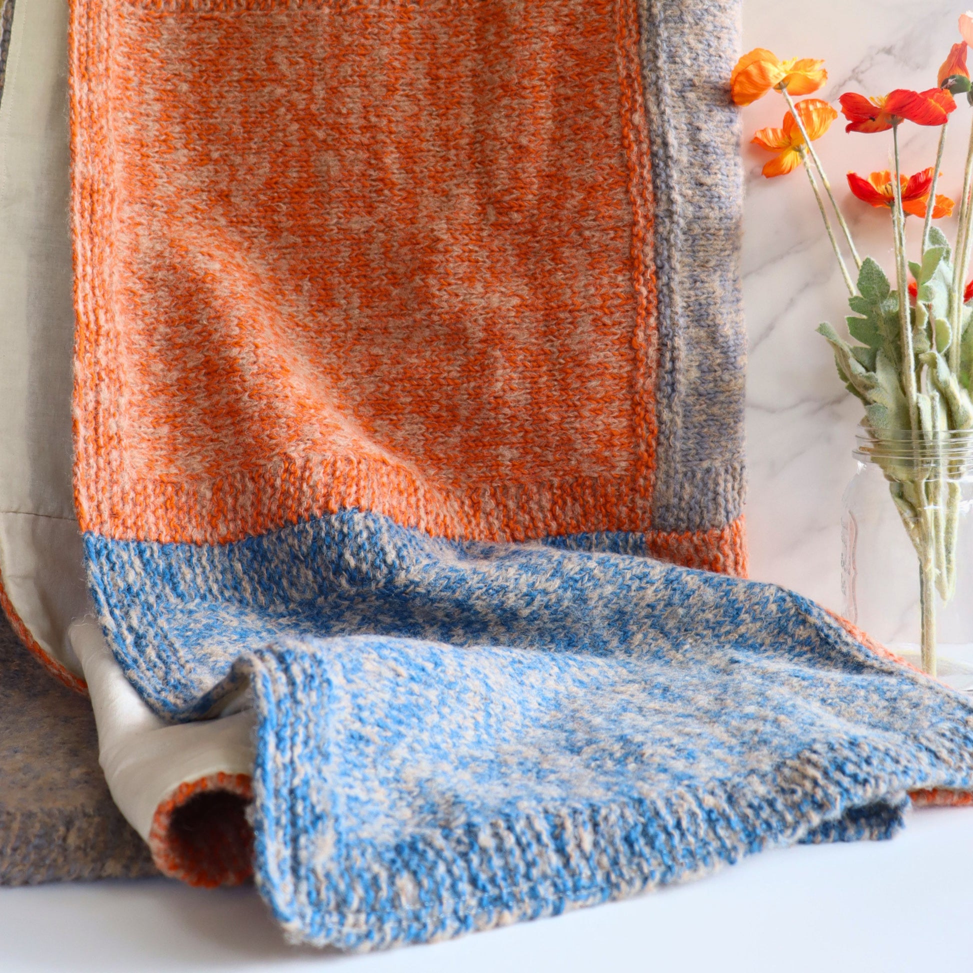 Plaid Wool Throw, Handknitted Winter Blanket - Aksa Home Decor 