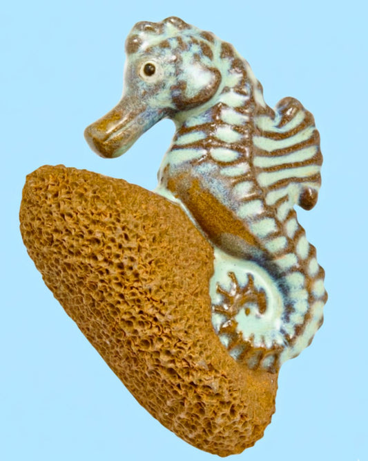 Sea Horse Ceramic Foot Scrubber - Pedicure Exfoliator Tool