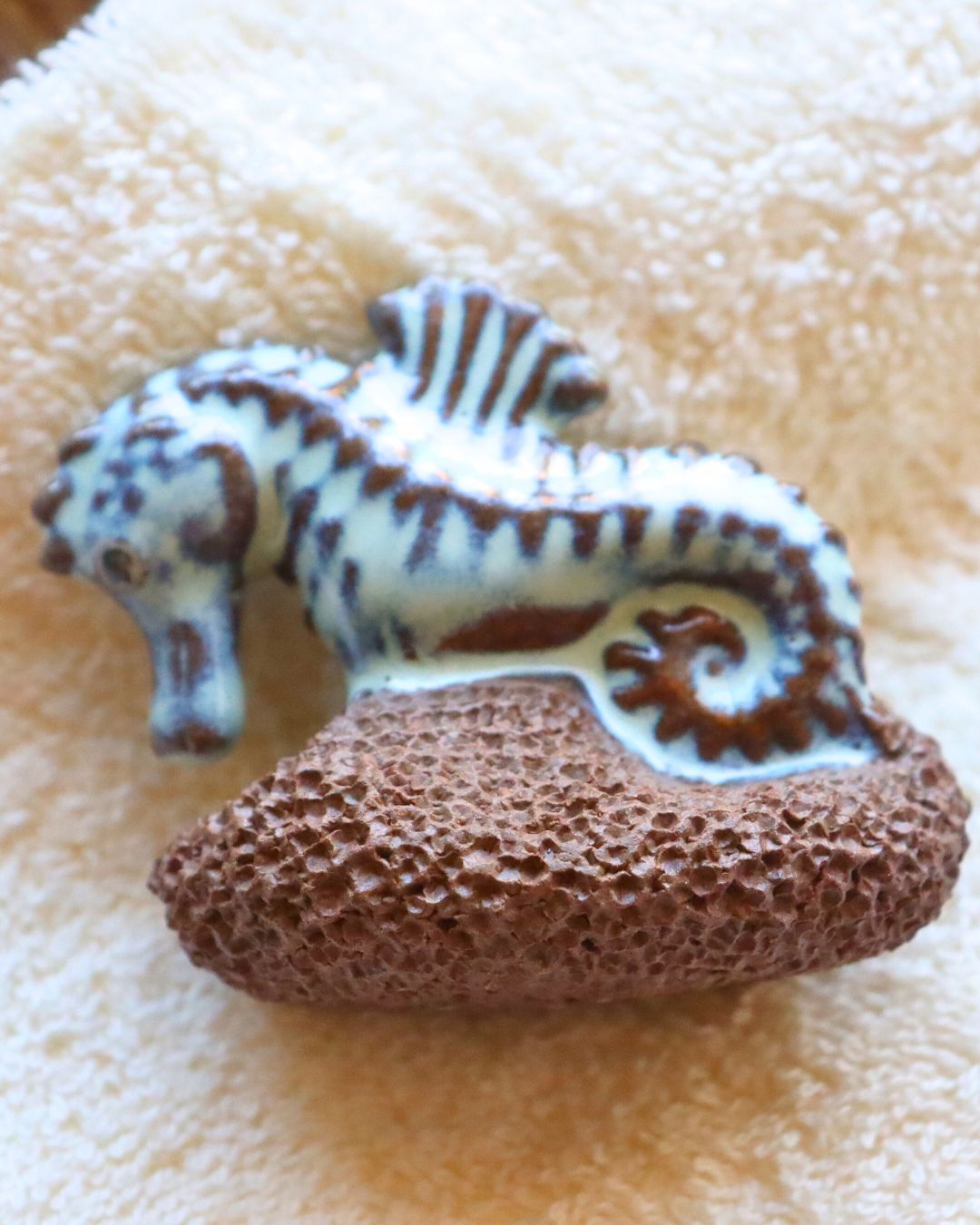 Sea Horse Ceramic Foot Scrubber - Pedicure Exfoliator Tool