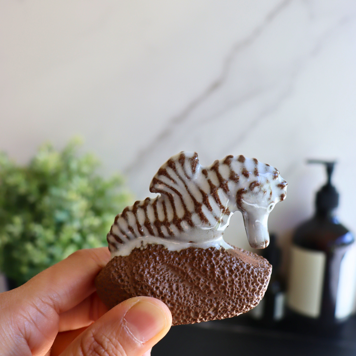 Seahorse Ceramic Foot Scrubber - Pedicure Exfoliator Tool - Aksa Home Decor 