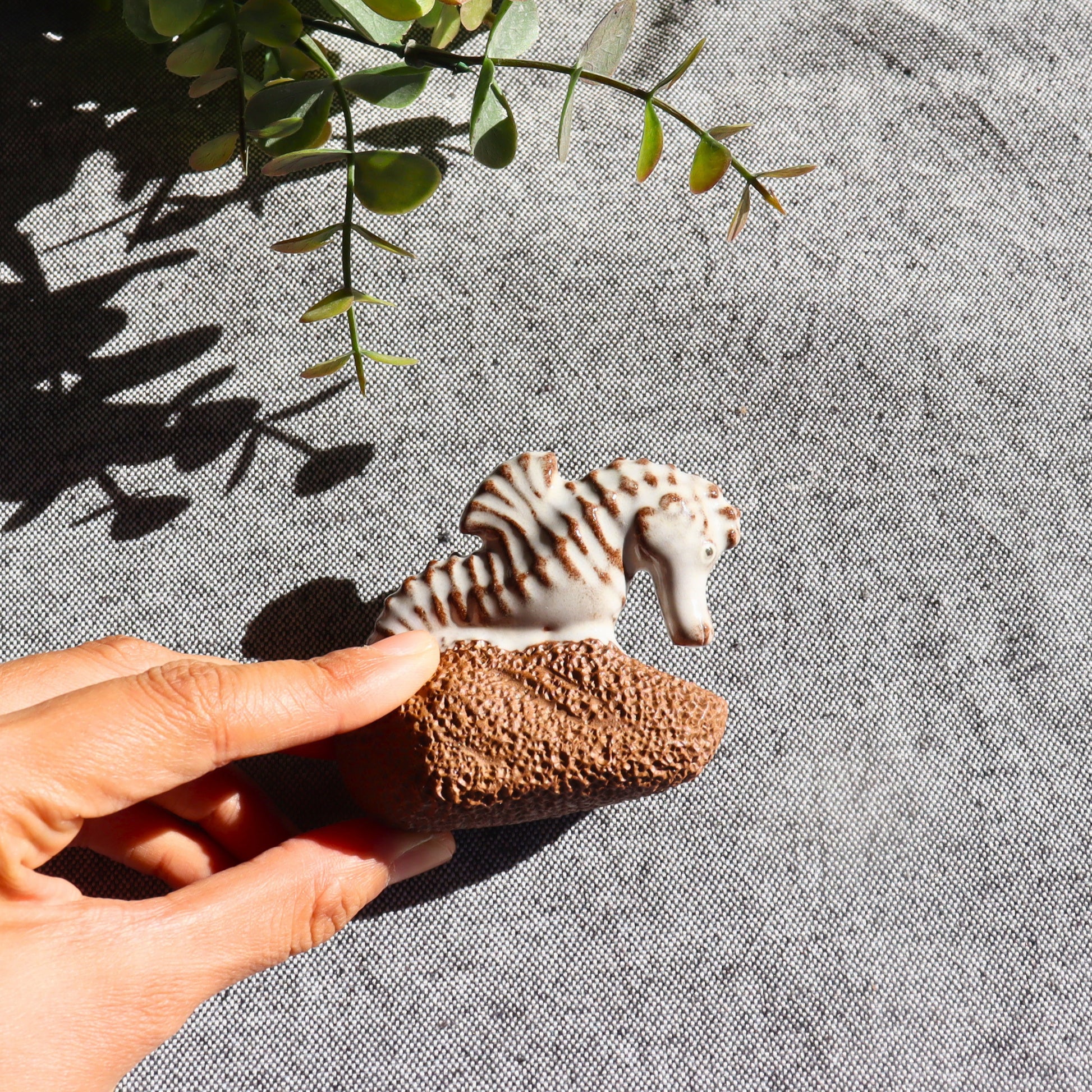 Seahorse Ceramic Foot Scrubber - Pedicure Exfoliator Tool - Aksa Home Decor 
